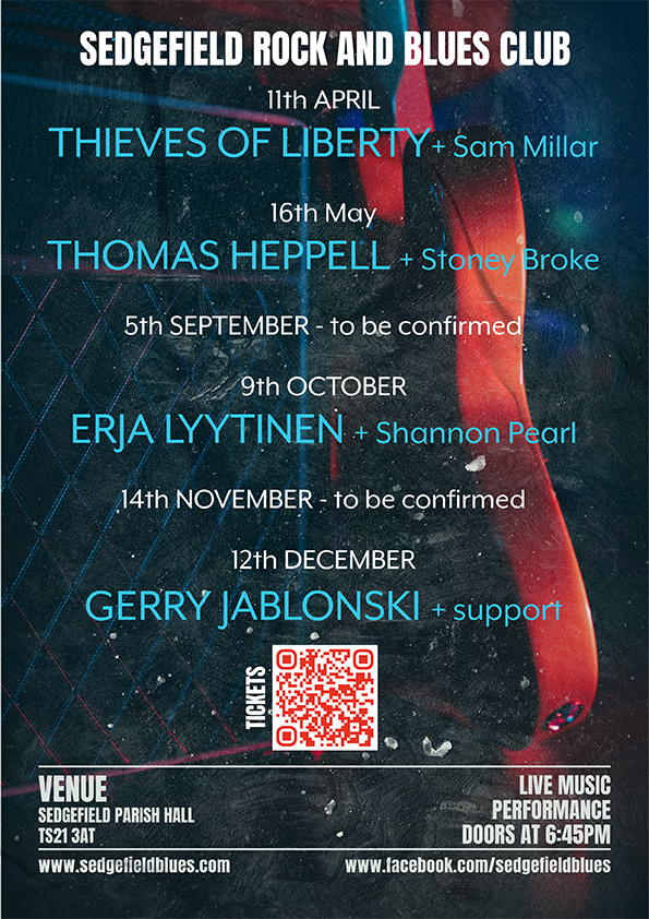 Sedgefield Rock and Blues club gig poster